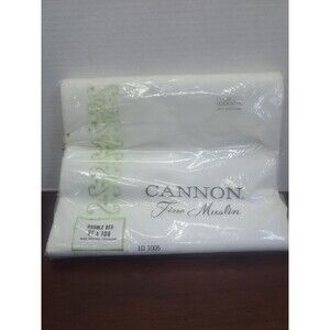 Vintage Cannon Fine Muslin White Full Size Flat Sheet  54x75in